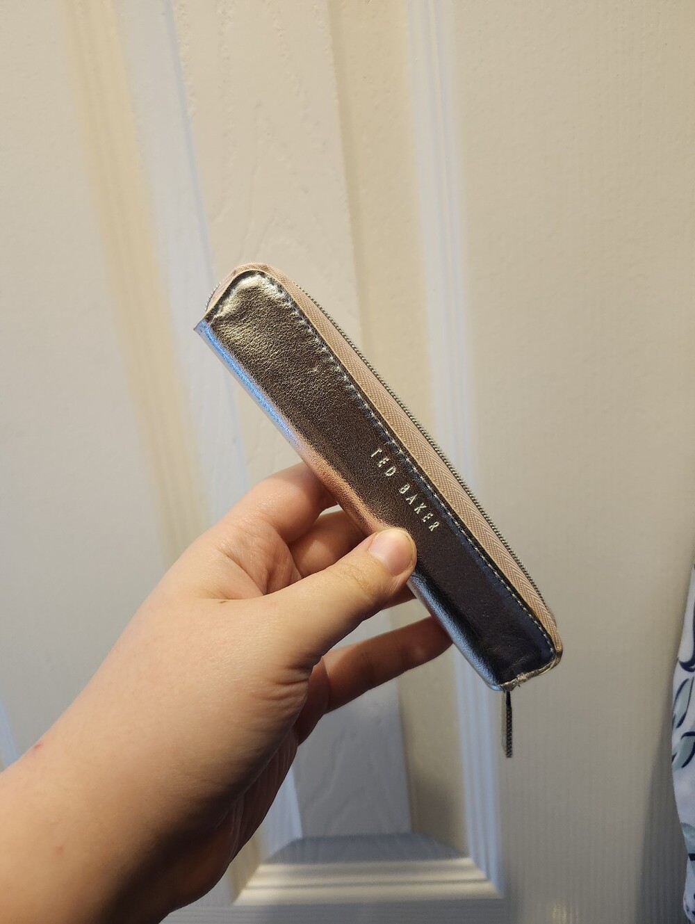 Ted Baker Metallic Silver Zip Pouch - Stylus Pen Accessory Case